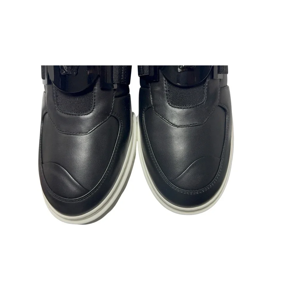 Versace Medusa High Top Sneakers Black Leather Strap Men's IT‎ 40 US 8 New